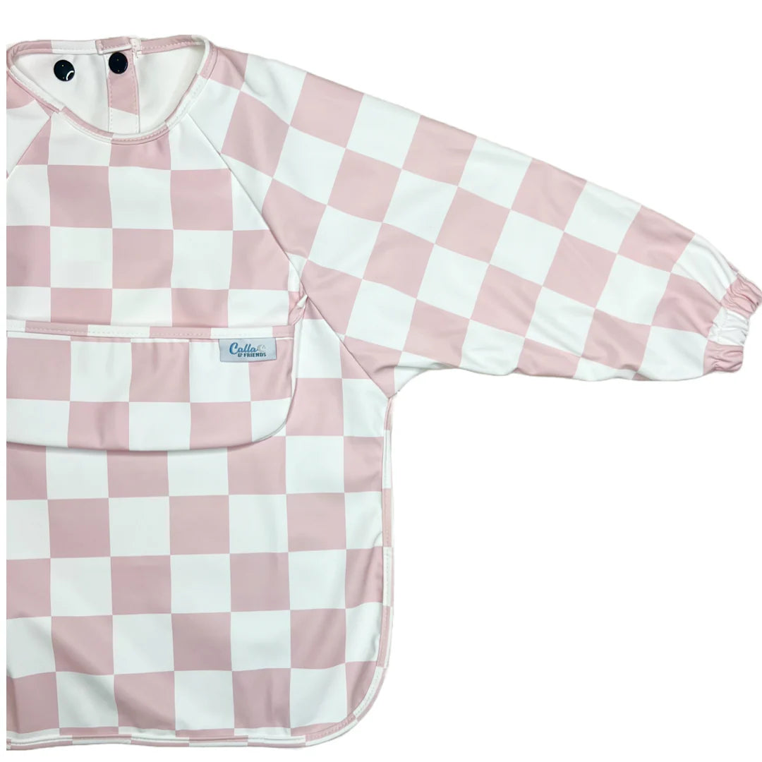 The Grayson Long Sleeve Bib Pink Checkered Print
