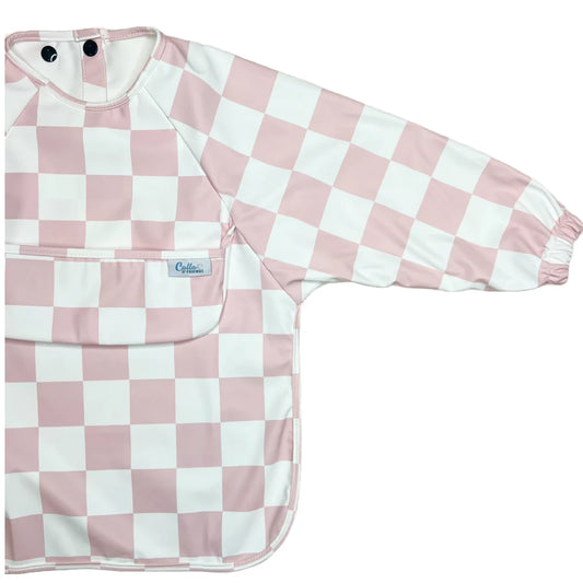 The Grayson Long Sleeve Bib Pink Checkered Print
