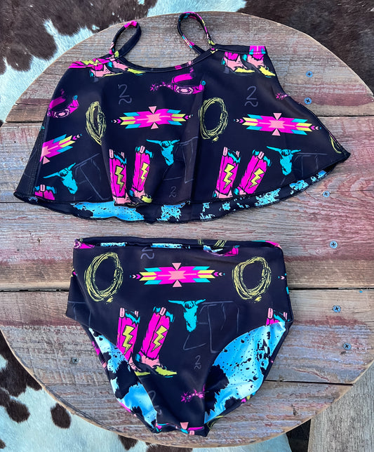 Rope The Neon Lights Kid's Tankini
