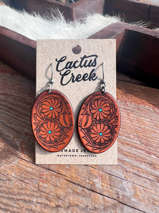 Laura Handmade Leather Earrings