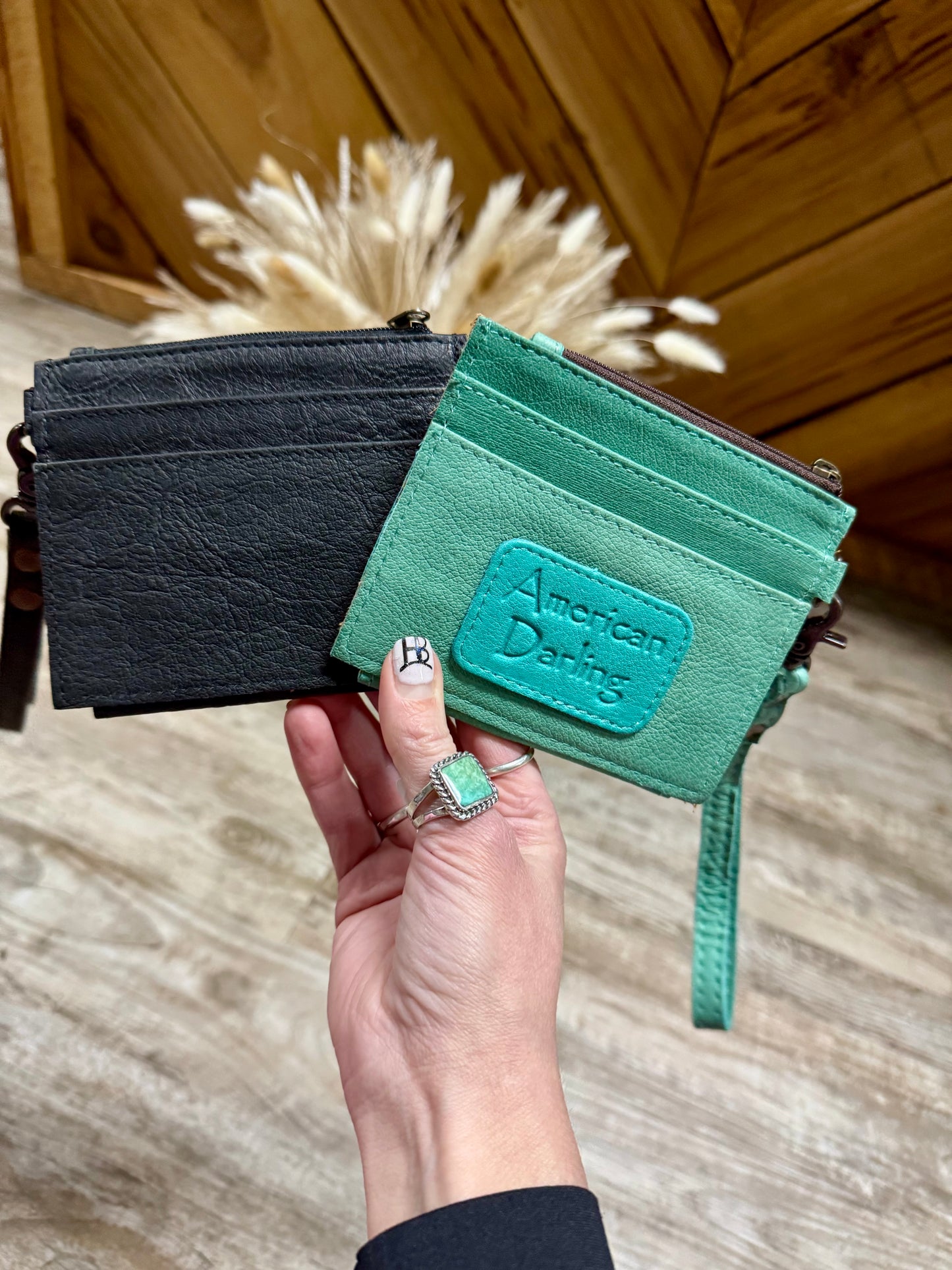 Card Holder Leather Wristlet
