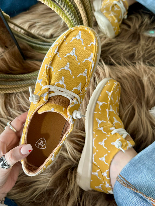Ariat Women’s Hilo Doodle Mustard Steer Heads
