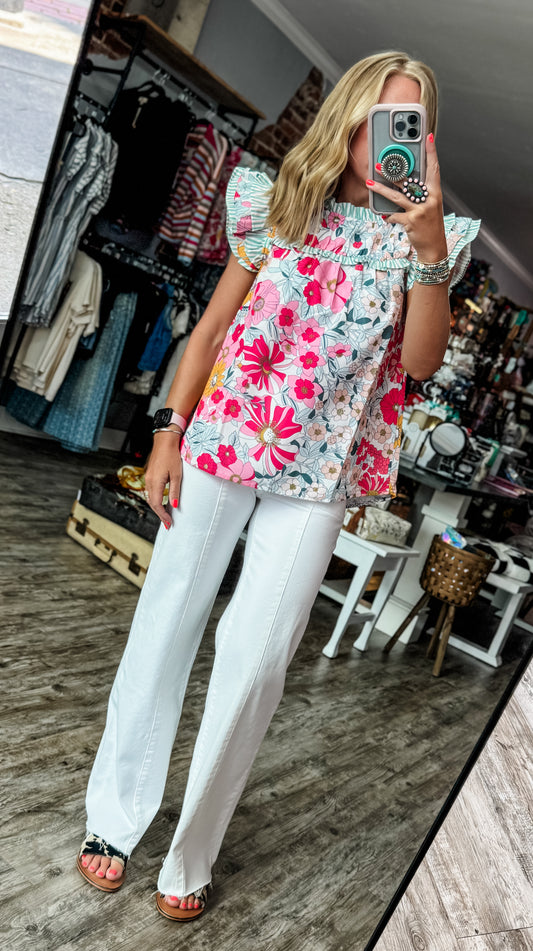 Vervet White Wide Leg Jean