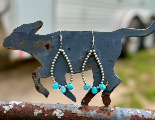 Magnesite Turquoise Tear Drop Earrings