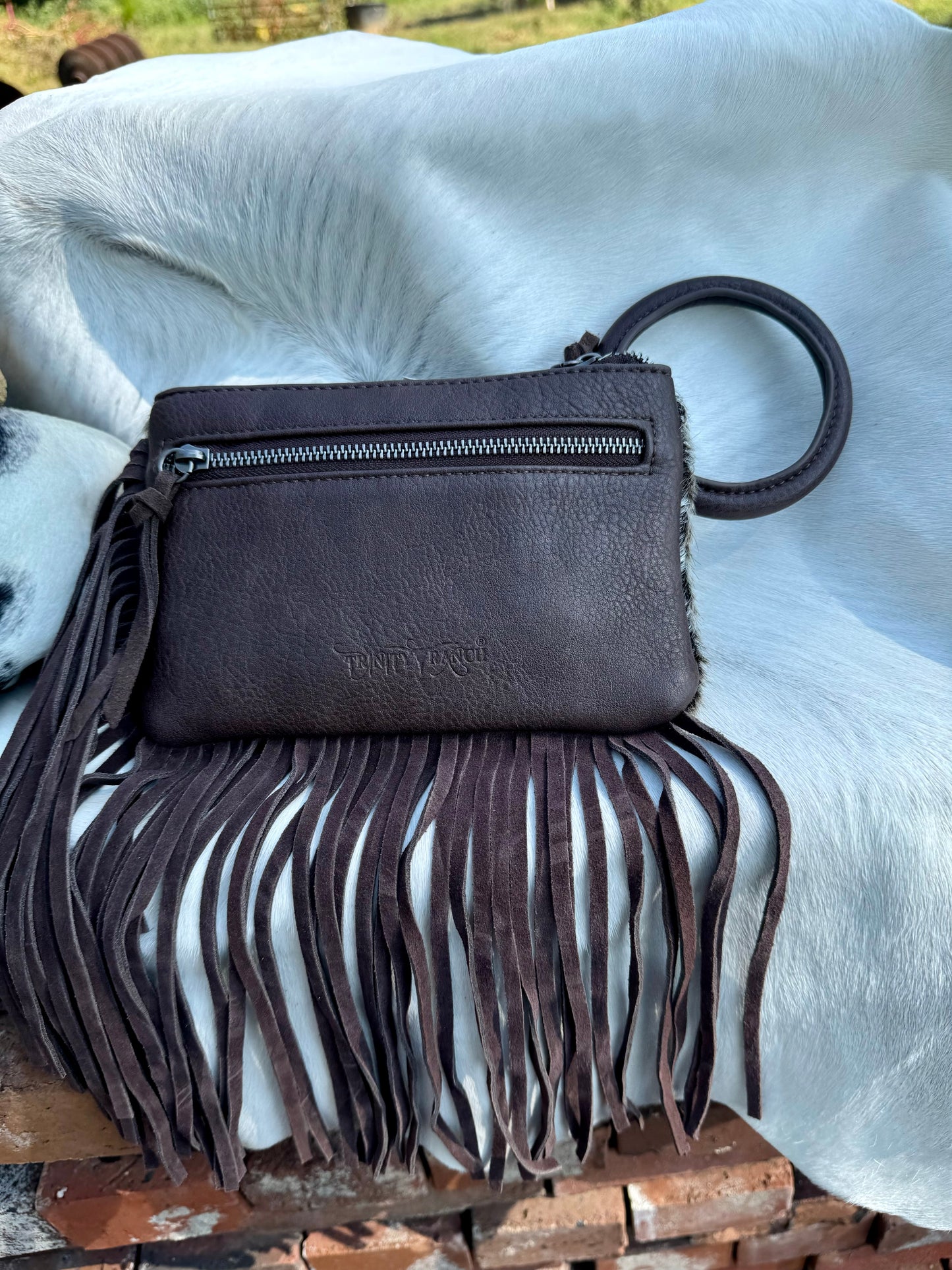 The Fringy Freida Cowhide Wristlet