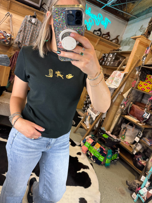 The Retro Western Trio Cropped Tee