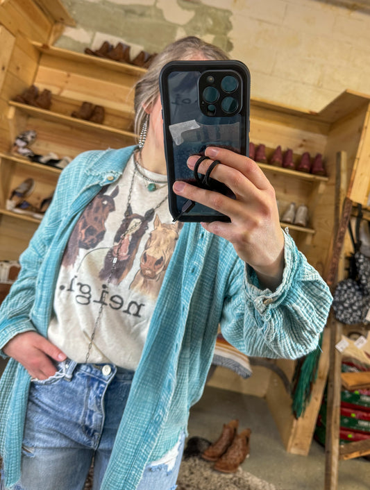 Gauze Button Down Shirt