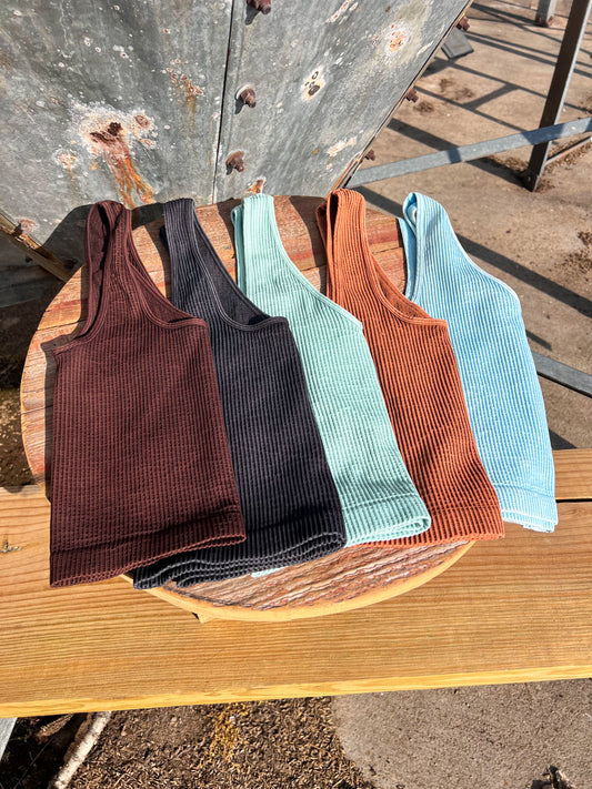 Vintage Reversible Scoop/V-Neck Crop Top