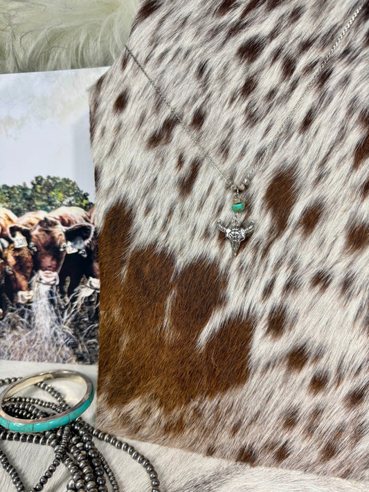 Dainty Buffalo Skull Necklace