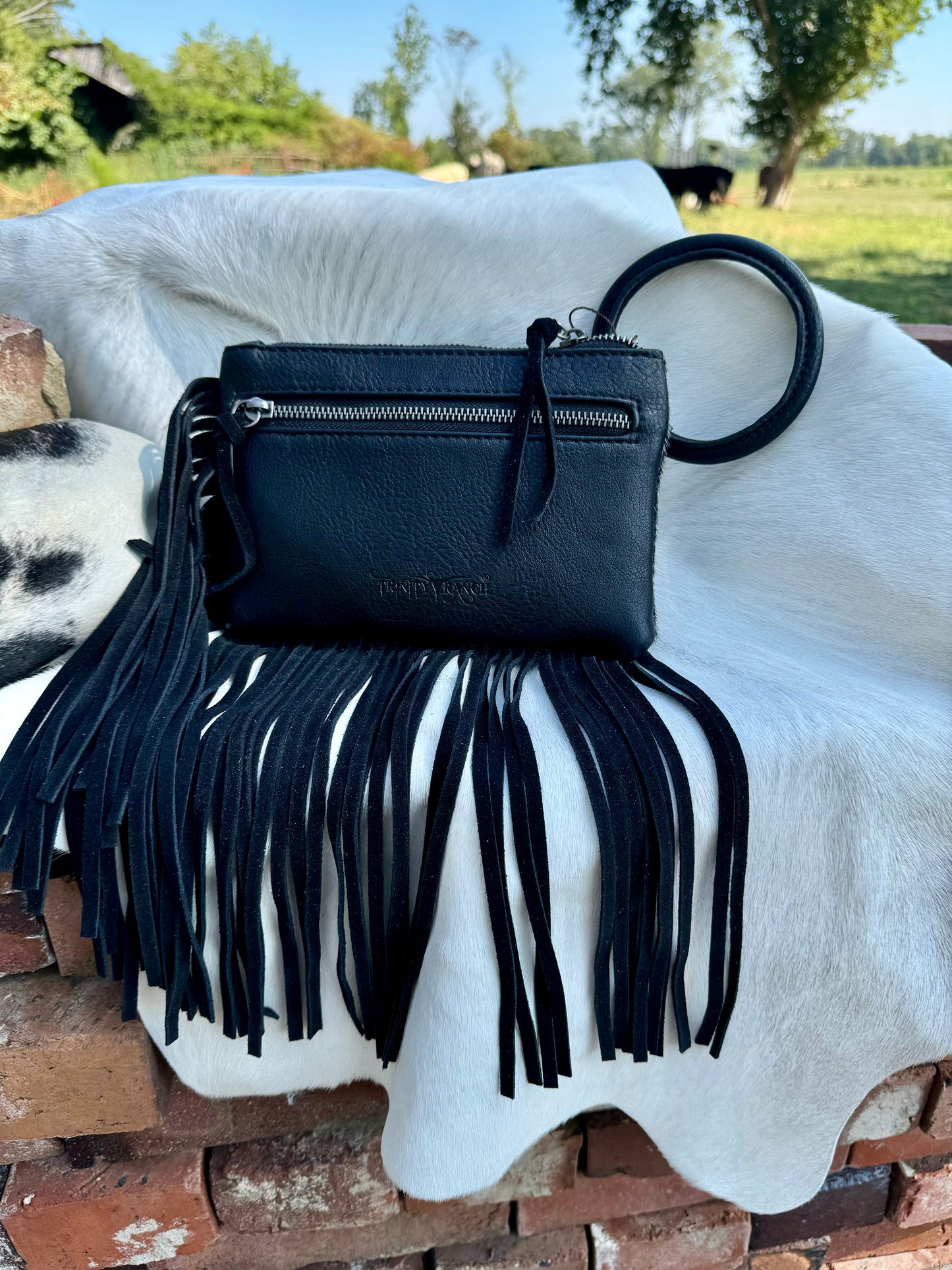 The Fringy Freida Cowhide Wristlet