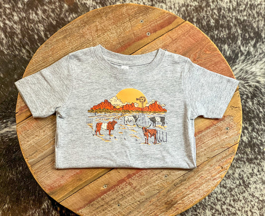 Cow Sunset Toddler Tee