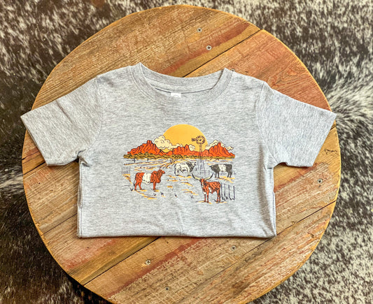 Cow Sunset Youth Tee