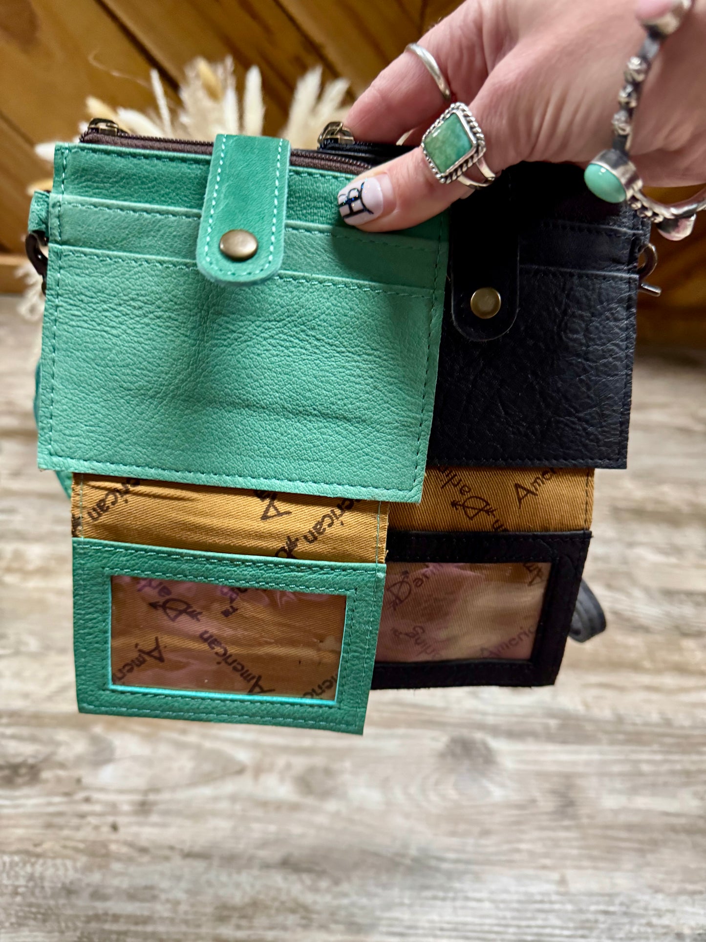 Card Holder Leather Wristlet