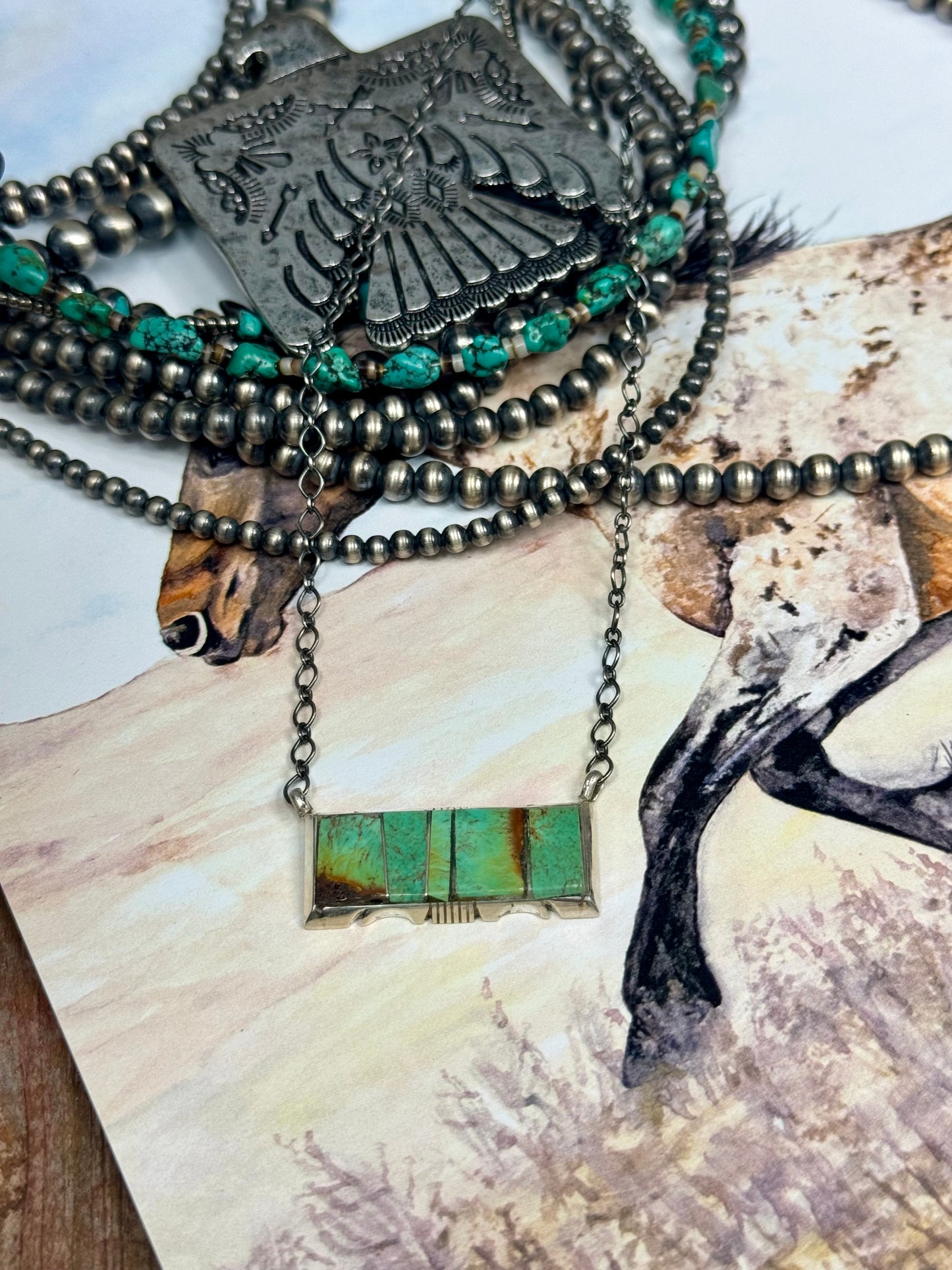 The Stevie Bar Turquoise Necklace