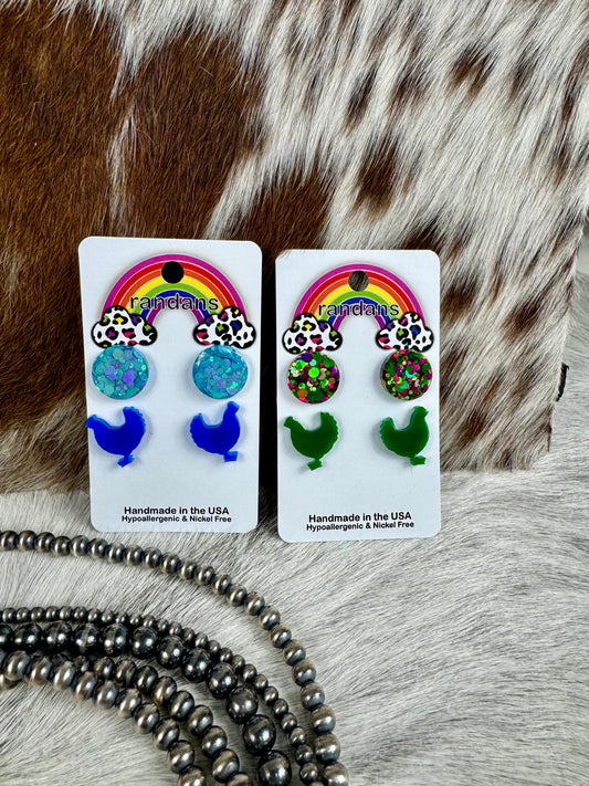 Mini Chicken Stud Earrings