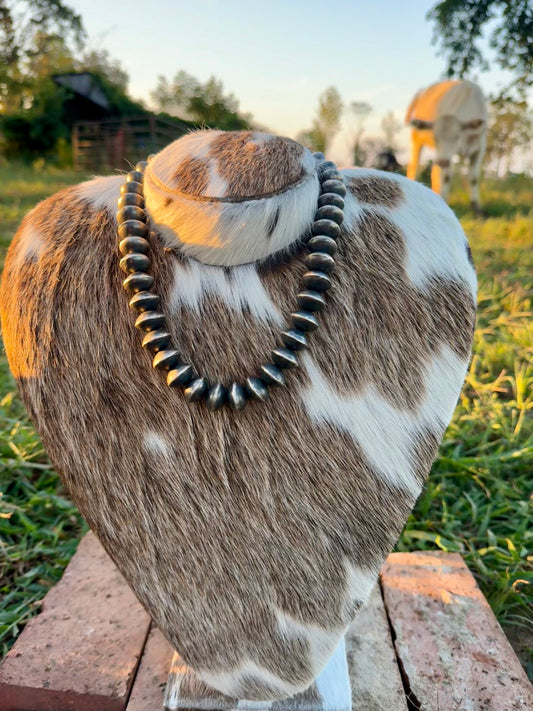 Navajo Strung Sterling Silver Saucer Pearls