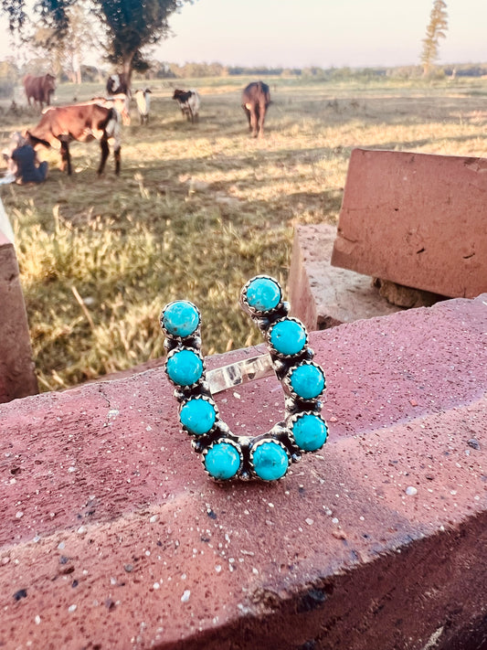 Kingman Turquoise Horseshoe Ring