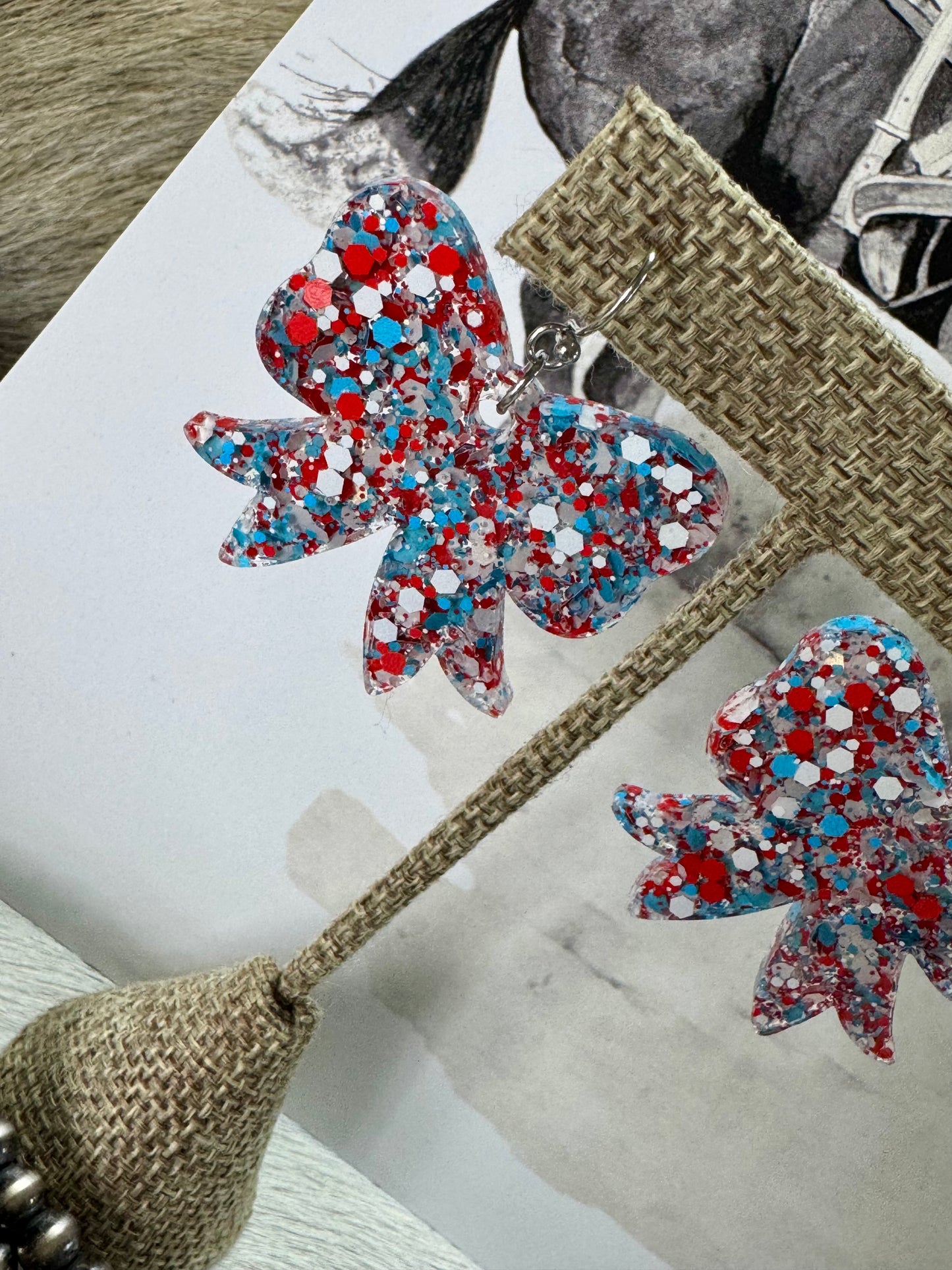 Red, White, and Bows Earrings