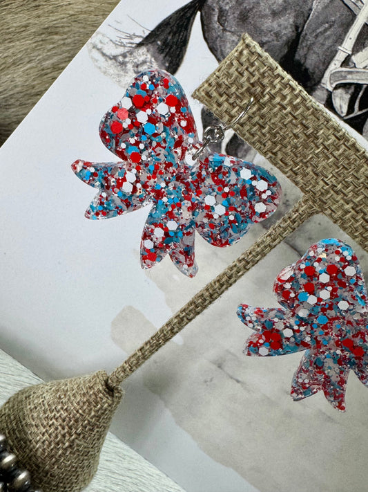 Red, White, and Bows Earrings