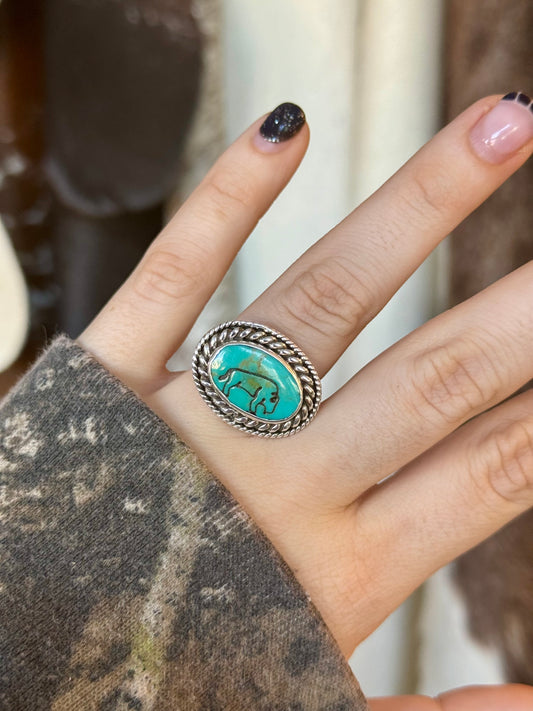 Buffalo Etched Ring