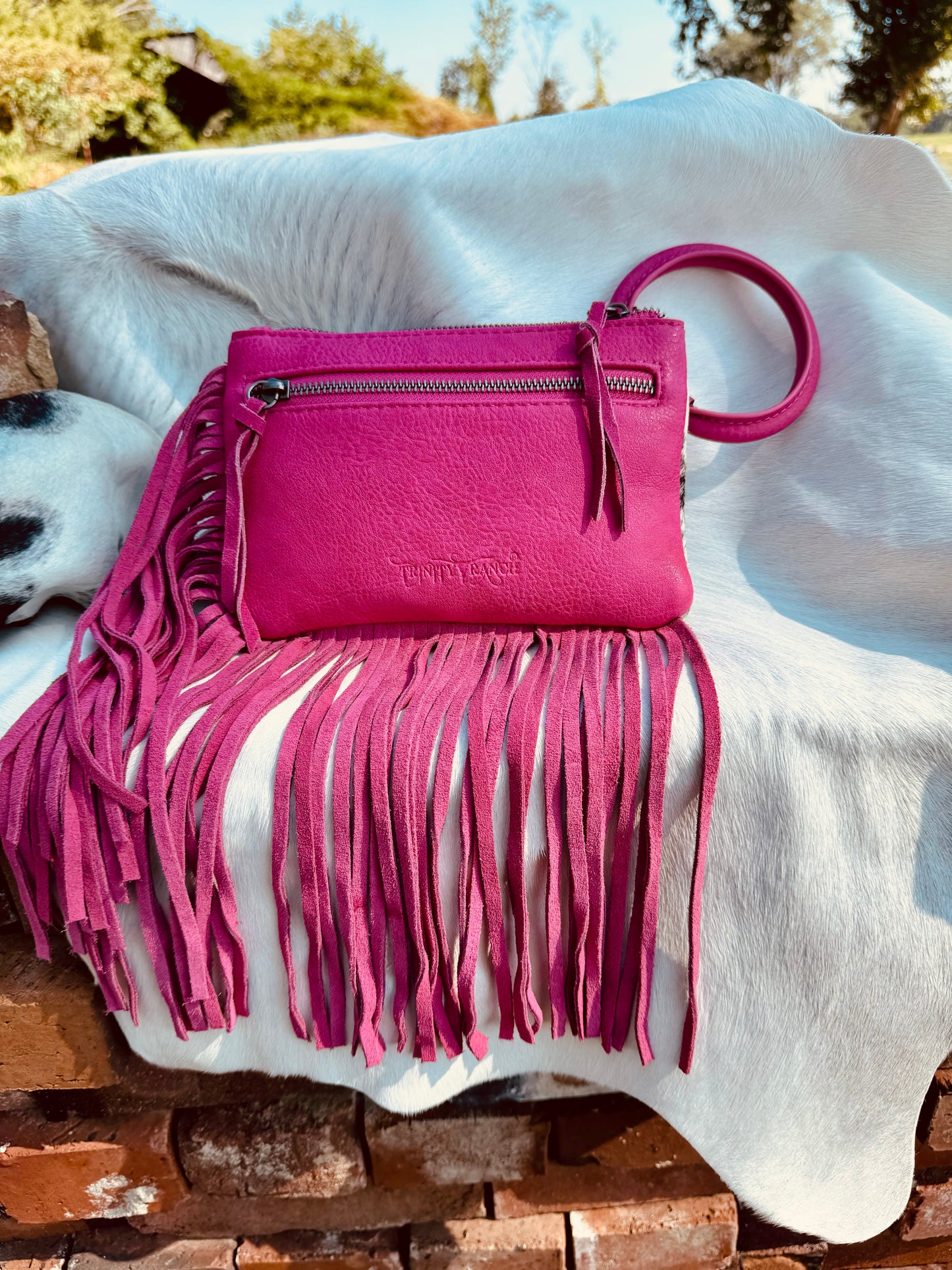 The Fringy Freida Cowhide Wristlet