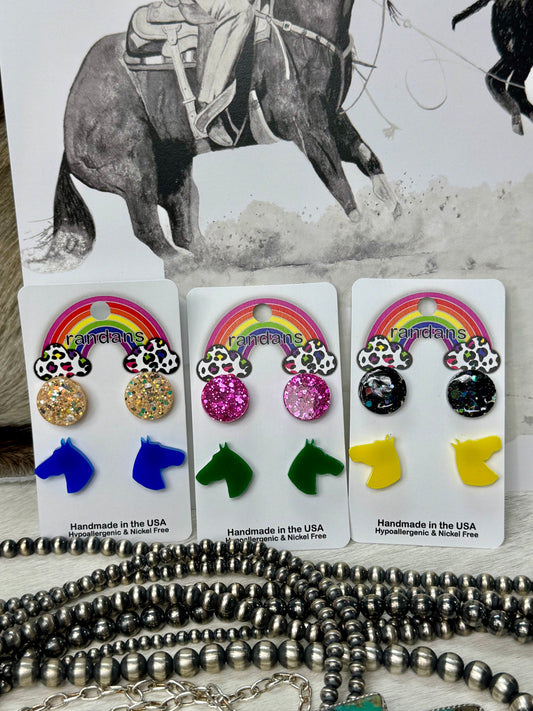 Mini Horse Stud Earrings