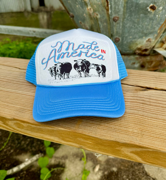 Made In America Cattle Cap Baby Blue