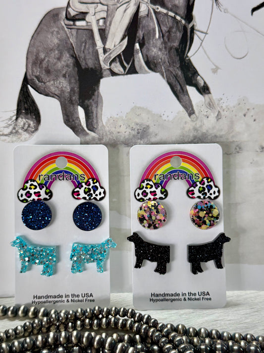 Beef Cow Stud Earrings