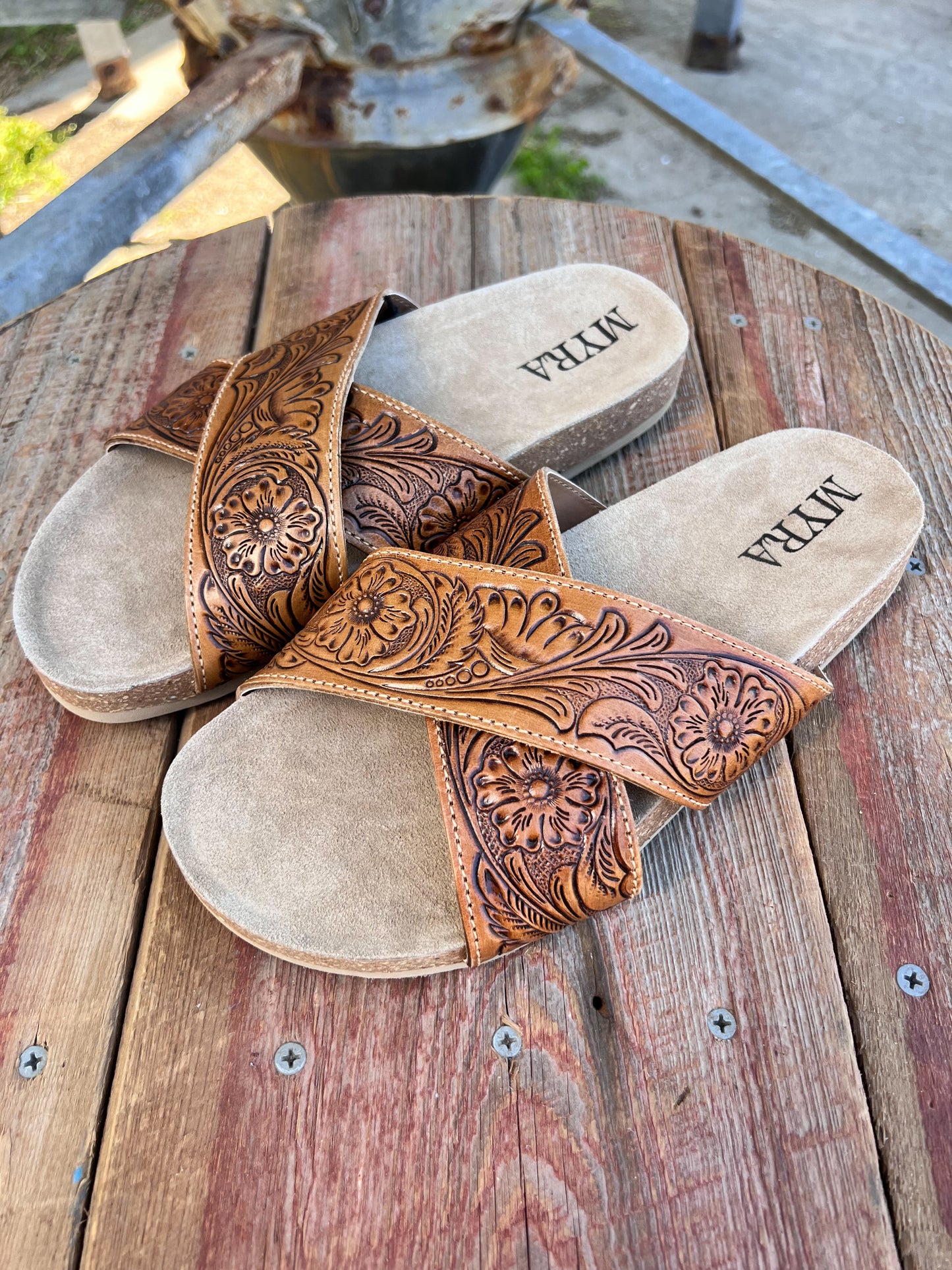 Gracie Hand-Tooled Sandals
