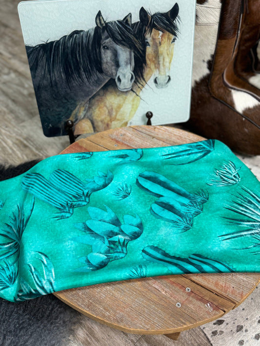 Turquoise Cactus Wild Rag