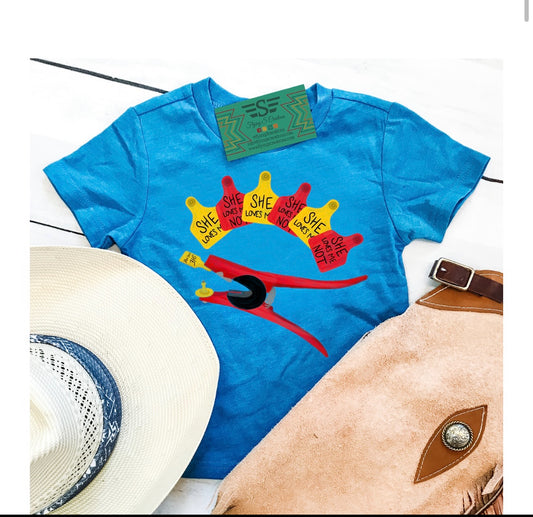 Loves Me Not Kids Blue Tee