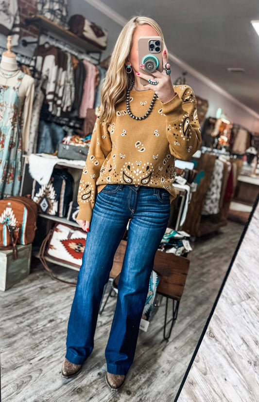 Gold Bandana Sweater