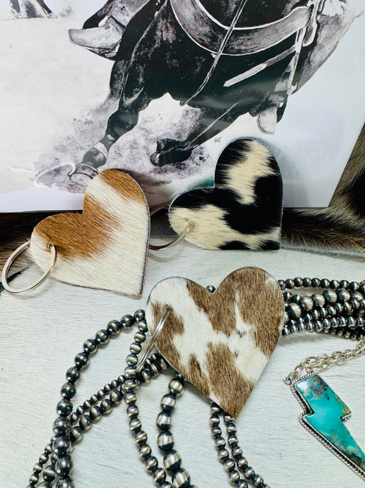 Heart Cowhide Key Chain