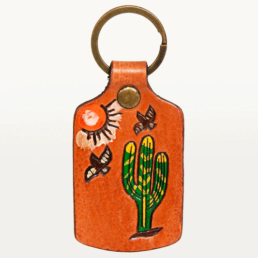 In The Desert Leather Keychain
