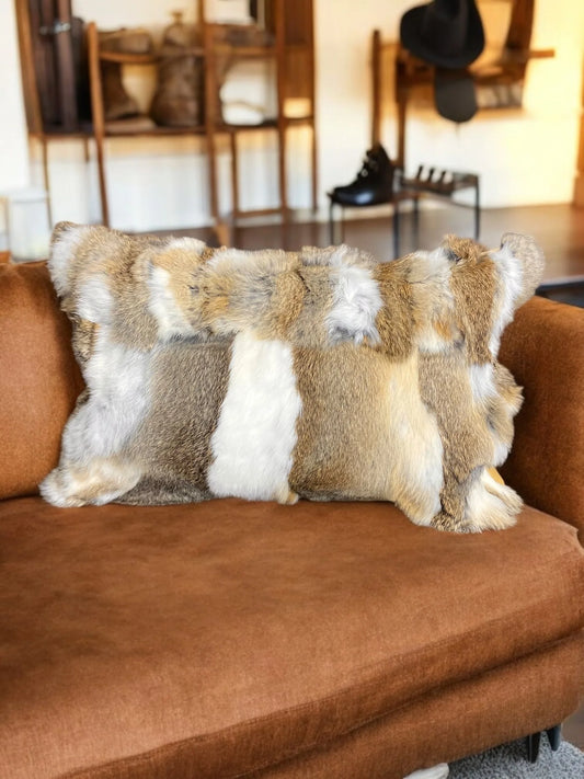Tan & White Lumbar Pillow