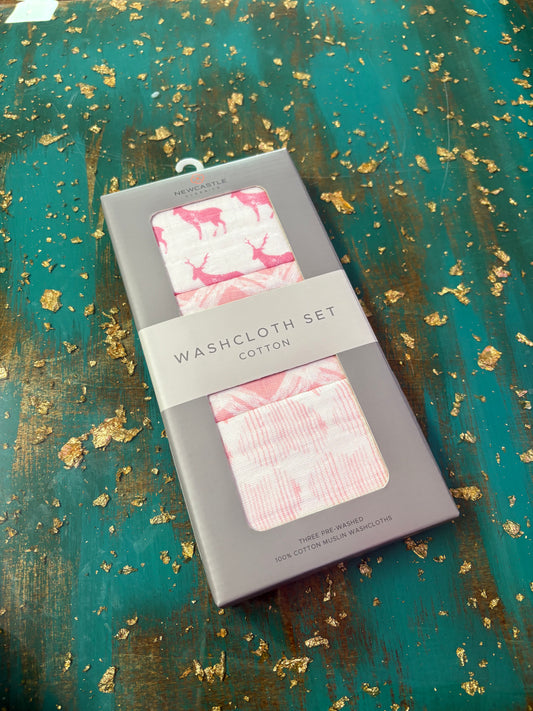 Pop Of Pink Wash Cloth Set