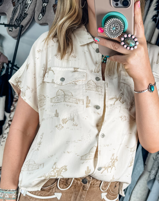 Ariat BadLands Short Sleeve Button-Up