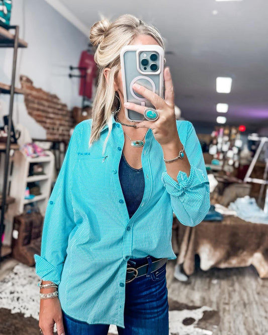 Venttek LS Shirt- Peacock Blue Check