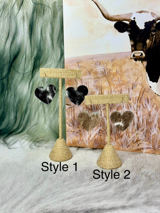 Hide Heart Earrings