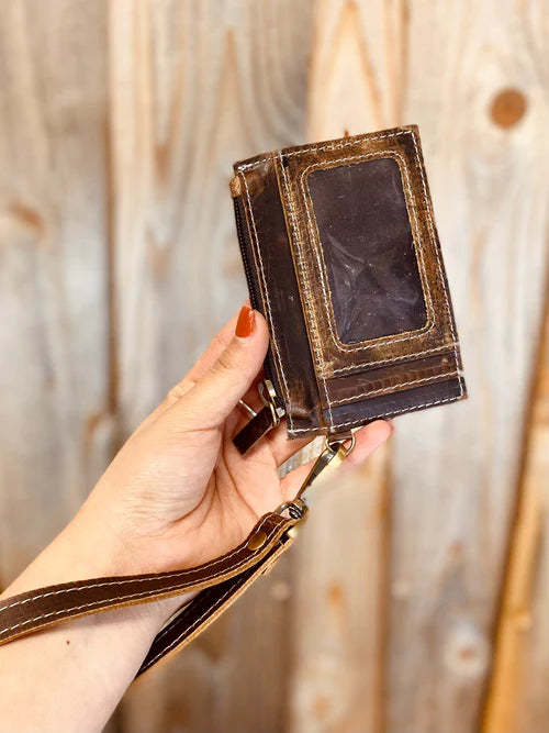 VINTAGE LEATHER CARD WRISTLET