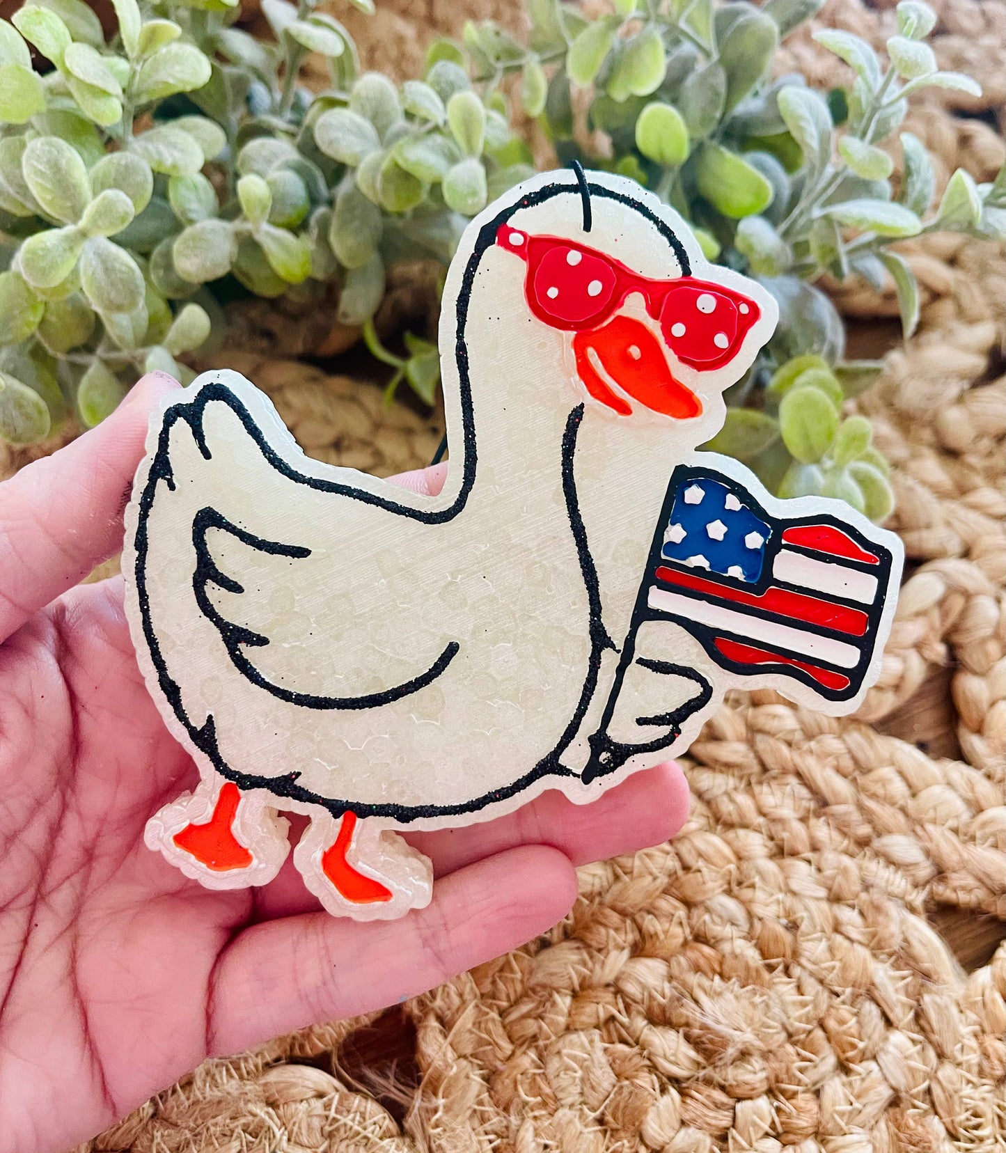 Patriotic Goose Car Freshie 