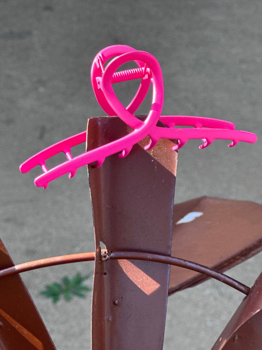 Pink Metal Claw Clip