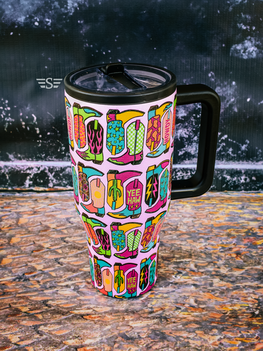 Vibrant Boot Scootin' 32oz Flip WashEasy™ Top Tumbler