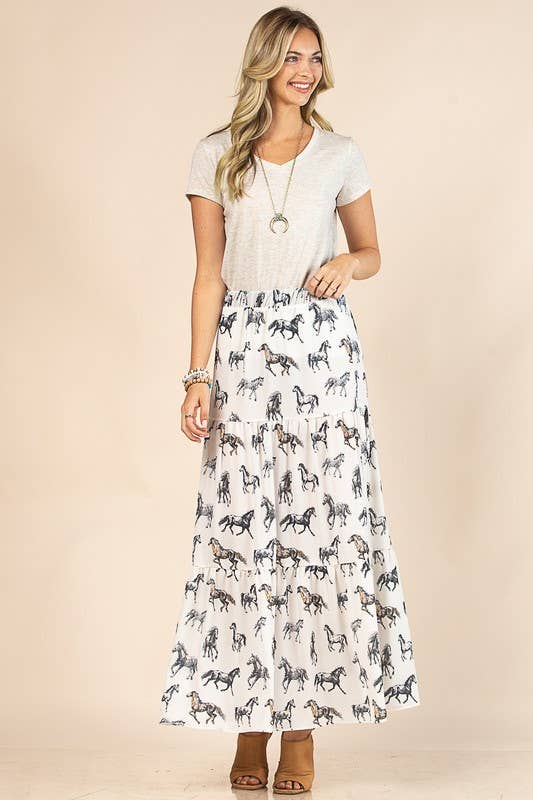 Callie Horse Maxi Skirt