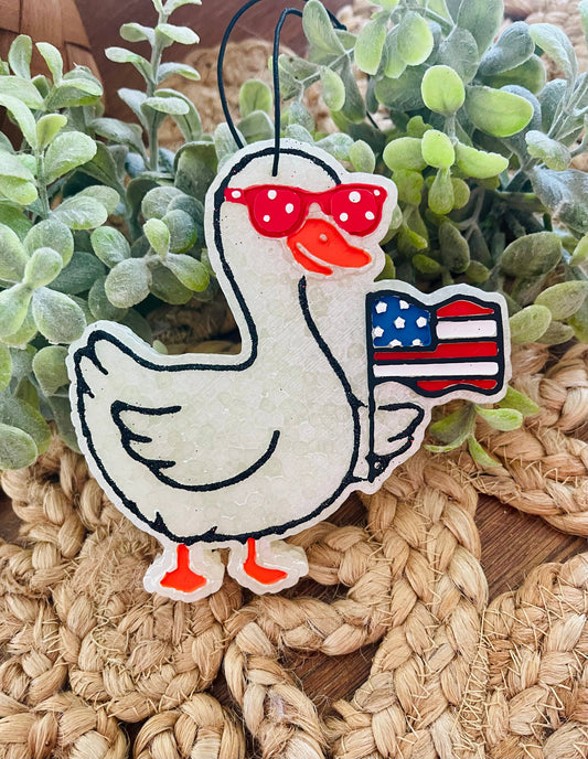 Patriotic Goose Car Freshie 